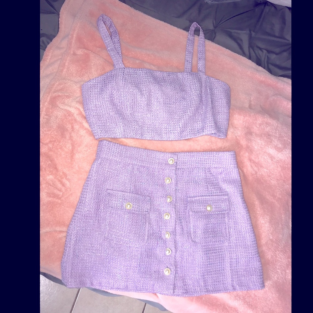 2 piece set crop top and skirt